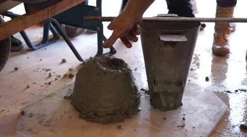 Measuring Cement/Concrete Mix Video stock 40219634