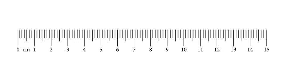 Measuring chart with 15 centimeters. Ruler scale with numbers. Stock Illustration