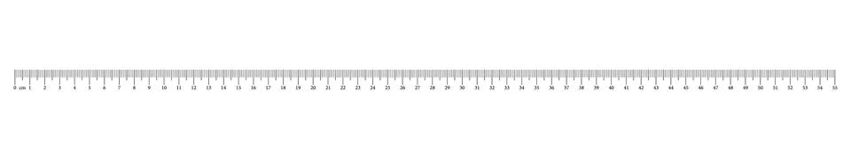 Measuring chart with 55 centimeters. Ruler scale with numbers. Length イラスト素材