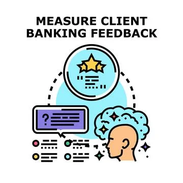 Measuring client banking feedback and customer satisfaction Stock Illustration