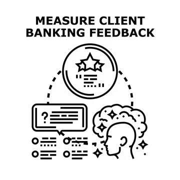 Measuring client banking feedback and customer satisfaction Stock Illustration