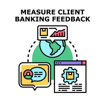Measuring client banking feedback digital concept Stock Illustration