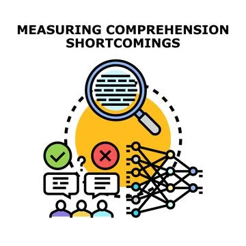 Measuring comprehension shortcomings and ai learning evaluation Stock Illustration