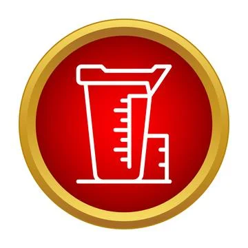 Measuring cup and beaker icon with scales Stock Illustration