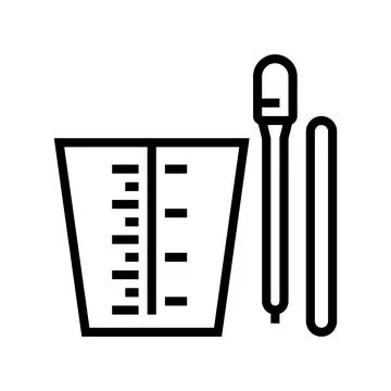 Measuring cup and stick tool resin art line icon vector illustration イラスト素材