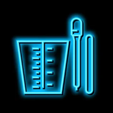 Measuring cup and stick tool resin art neon glow icon illustration イラスト素材