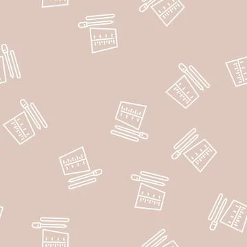 Measuring cup and stick tool resin art line seamless pattern イラスト素材
