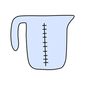 Measuring cup, cooking or baking kitchen design element, vector Stock Illustration