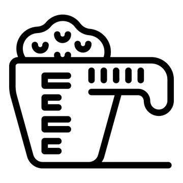 Measuring cup filled with flour, baking utensil for precise measurement Stockillustratie