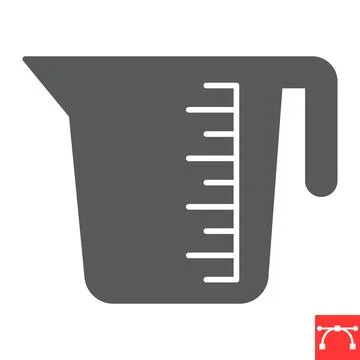 Measuring cup glyph icon Stock Illustration