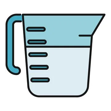 Measuring cup icon illustrating kitchen volume measurement Stock Illustration