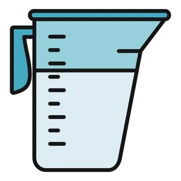 Measuring cup icon with liquid for cooking Stock Illustration