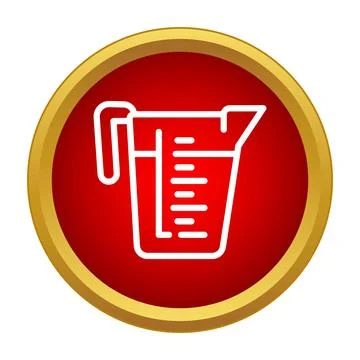 Measuring cup icon representing kitchen cooking liquid volume Stock Illustration
