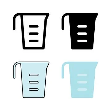 A measuring cup icon set, ideal for baking, cooking accuracy, recipes, and .. Stock Illustration