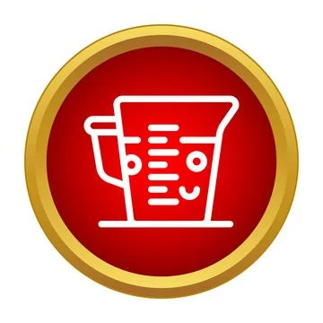 Measuring cup icon showing liquid volume in a kitchen Stock Illustration