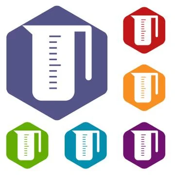 Measuring cup icons set Stock Illustration