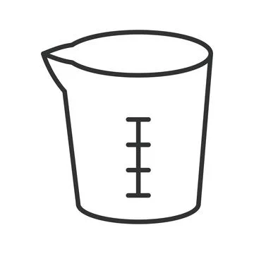 Measuring cup for kitchen and science icon in line design. Liquid, volume Stockillustratie