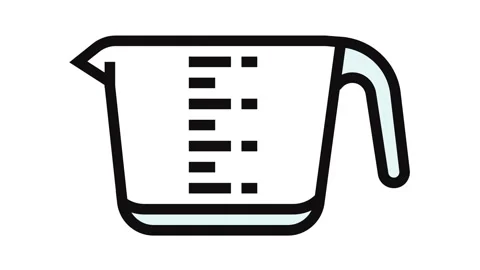 Measuring cup kitchen cookware color icon animation Stock Footage 326099624