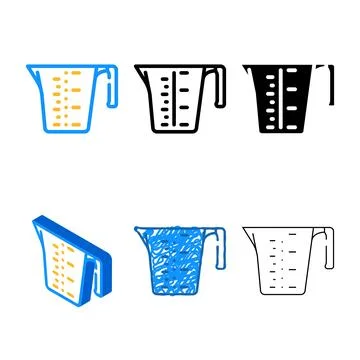 Measuring cup kitchen cookware color icon minimal vector Stock Illustration