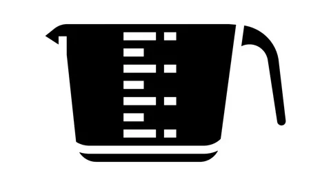 Measuring cup kitchen cookware glyph icon animation Stock Footage 326157737