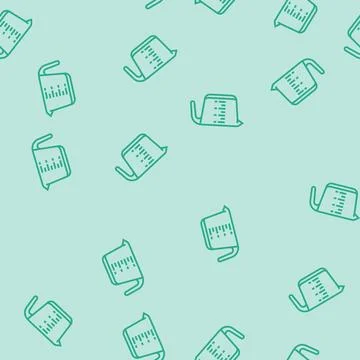 Measuring cup kitchen cookware line seamless pattern Stock Illustration