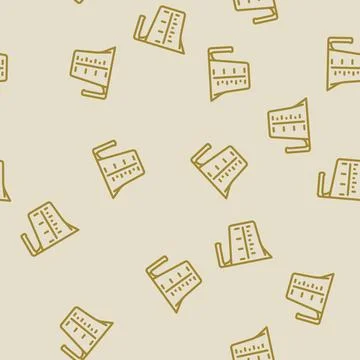 Measuring cup kitchen cookware line vector seamless pattern Stock Illustration