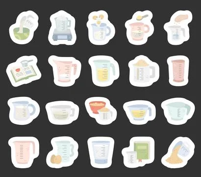Measuring cup kitchen set in scandinavian style Illustration