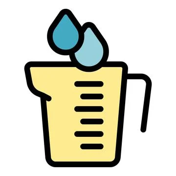 Measuring cup pouring water, accurate measurement for recipes and science Stockillustratie