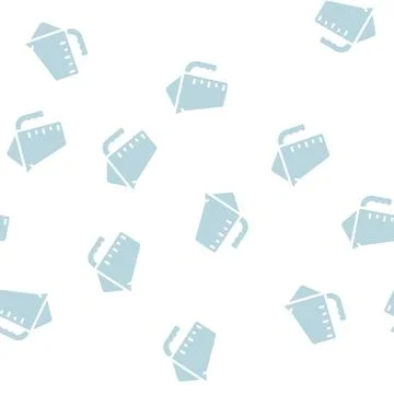 Measuring cup with powder glyph vector seamless pattern Stock Illustration