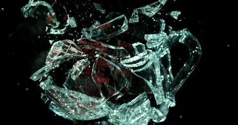 Measuring Cup Shatters Macro Stock Footage