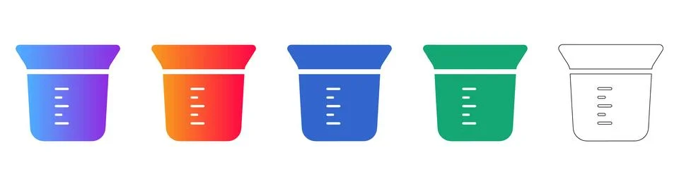 Measuring Cup Vector Icon Collection Stockillustratie