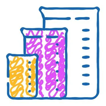 Measuring cups for mixing bartender icon doodle illustration Illustrazione stock