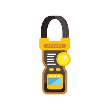 Measuring current with a clamp meter vector icon Illustrazione stock