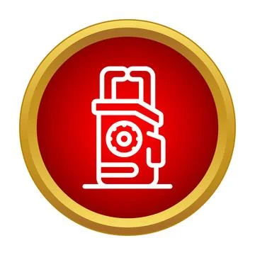 Measuring current with a digital clamp meter icon Stock Illustration