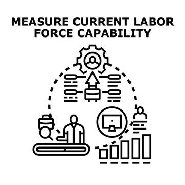 Measuring current labor force capability for business improvement Illustrazione stock