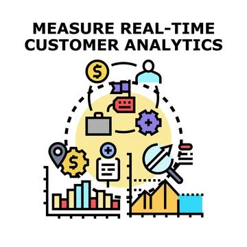 Measuring customer analytics data for business intelligence Stock Illustration