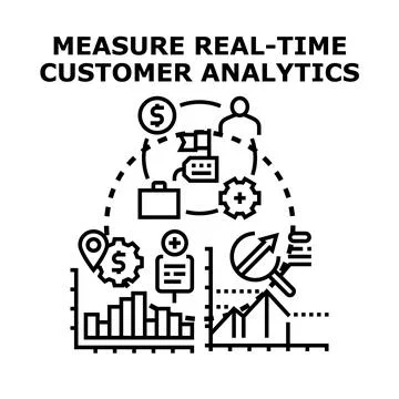 Measuring customer analytics data for business intelligence Stock Illustration