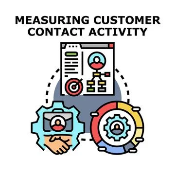Measuring customer contact activity data analysis and strategy Stock Illustration