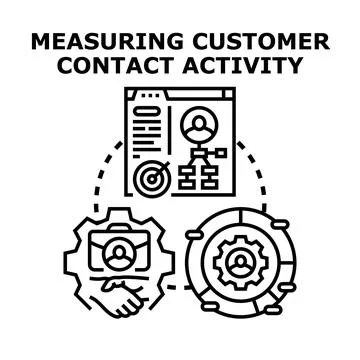 Measuring customer contact activity data analysis and strategy Stockillustratie
