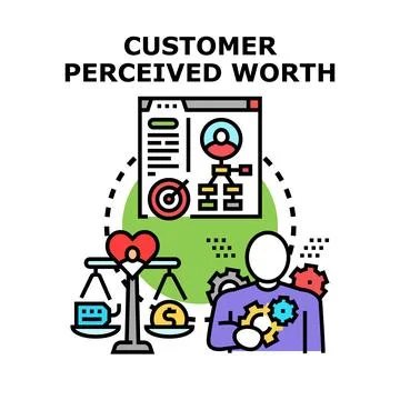 Measuring customer perceived worth and business value Stock Illustration