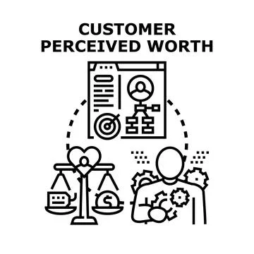 Measuring customer perceived worth and business value Stock Illustration