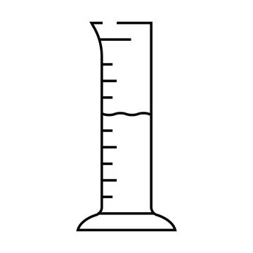 Measuring cylinder line icon vector illustration Stock Illustration