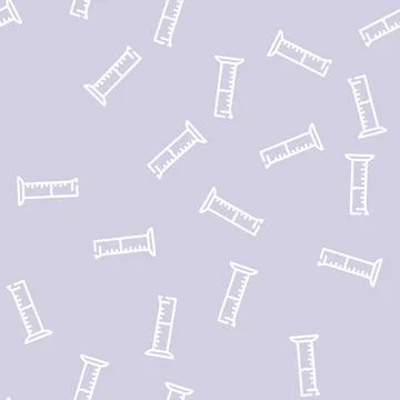 Measuring cylinder line vector seamless pattern Stock Illustration