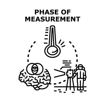 Measuring data, analyzing information, and forming conclusions concept Stock Illustration