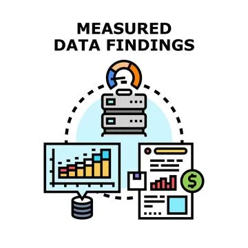 Measuring data findings for business analysis reports Stock Illustration