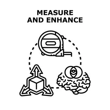 Measuring data improving intelligence and enhancing growth Stock Illustration