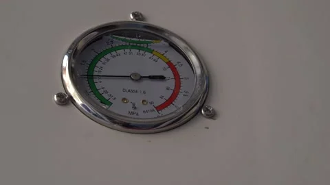 Measuring device with an arrow. Industrial dial. Stock Footage 148220950