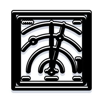 Measuring dial displaying analog data on instrument panel Illustrazione stock