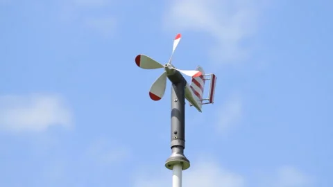 Measuring direction and strength wind in airport Stock Footage 103508223