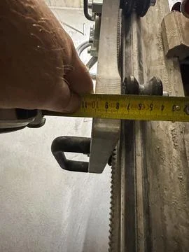 Measuring for distance for core drilling project Stock Photos